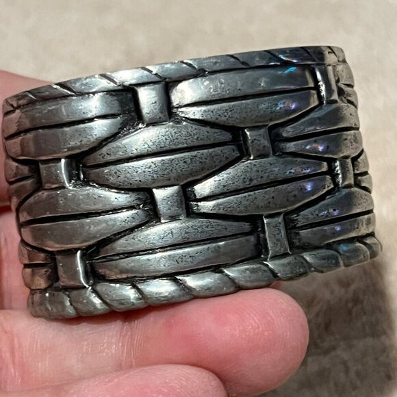 Pierre Deux Basketweave Pewter Box Small trinket - Picture 6 of 13